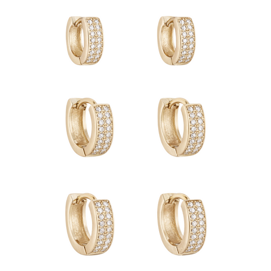 Trio de argolas cravejado